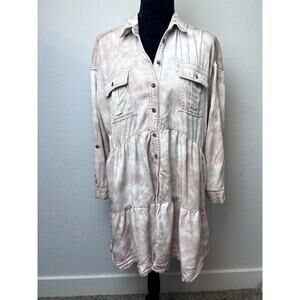 Chic Anthropologie Pilcro Tie-Dye Utility Mini Dress - M